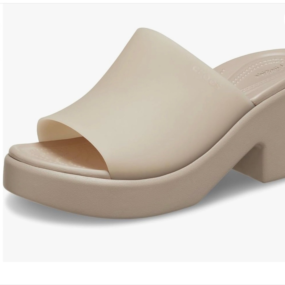 CROCS Brooklyn Frosted Heel Slide in Taupe